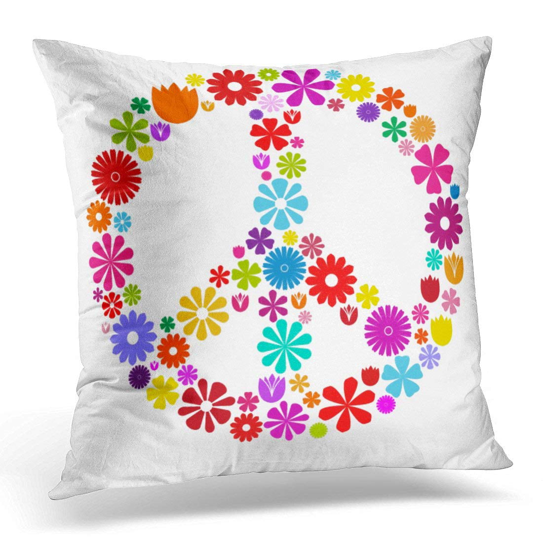 Multicolor 16x16 Home Decor Gifts Cute Pink Modern Geometric X Flowers Throw Pillow