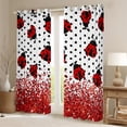 thumbnail image 2 of Manfei Kawaii Ladybug Curtains and Drapes,Polka Dots Black Out Curtains,Bling Glitter Curtains Pack of 2 (52x63 Each),Super Cozy Animal Room Decor, 2 of 6