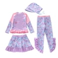 thumbnail image 4 of Shadoumai Girl's 3 Piece Bikini Sets Floral Print Spaghetti Straps Cute Swimsuits with Beach Skirt Bathing Suits, 4 of 5