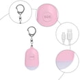 thumbnail image 3 of Alarma de emergencia personal, 130 DB recargable Safesound alarma de seguridad personal con linterna LED antorcha alarma de pánico para niños, mujeres (rosa) Zhivalor WLJ-4680, 3 of 5