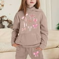thumbnail image 2 of Toddler Girls Joggers Set 4t Cartoon Print Long Sleeve Hoodie Pullover Sweatshirt Tracksuit Jogger Sweatpants Kids 2pcs Outfits Fall Winter Suit 4-5 Years, 2 of 4