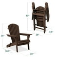 thumbnail image 7 of Best Choice Products Folding Adirondack Chair Outdoor, Wooden Accent Lounge Furniture w/ 350lb Capacity - Brown, 7 of 7