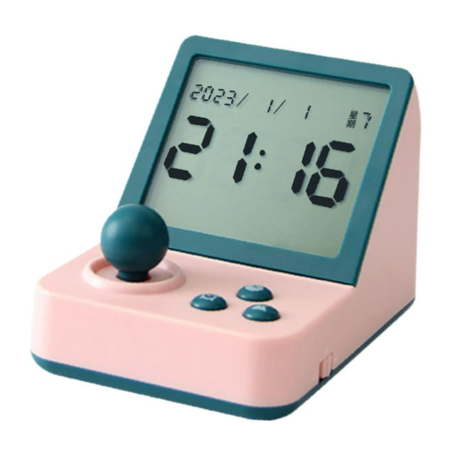 Reloj despertador digital pequeño con gestión del tiempo para el hogar, la oficina y la sala de estar. Rosa
