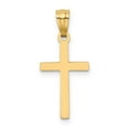 thumbnail image 3 of 14k Yellow Gold Satin Diamond Cut Cross Pendant, 3 of 4