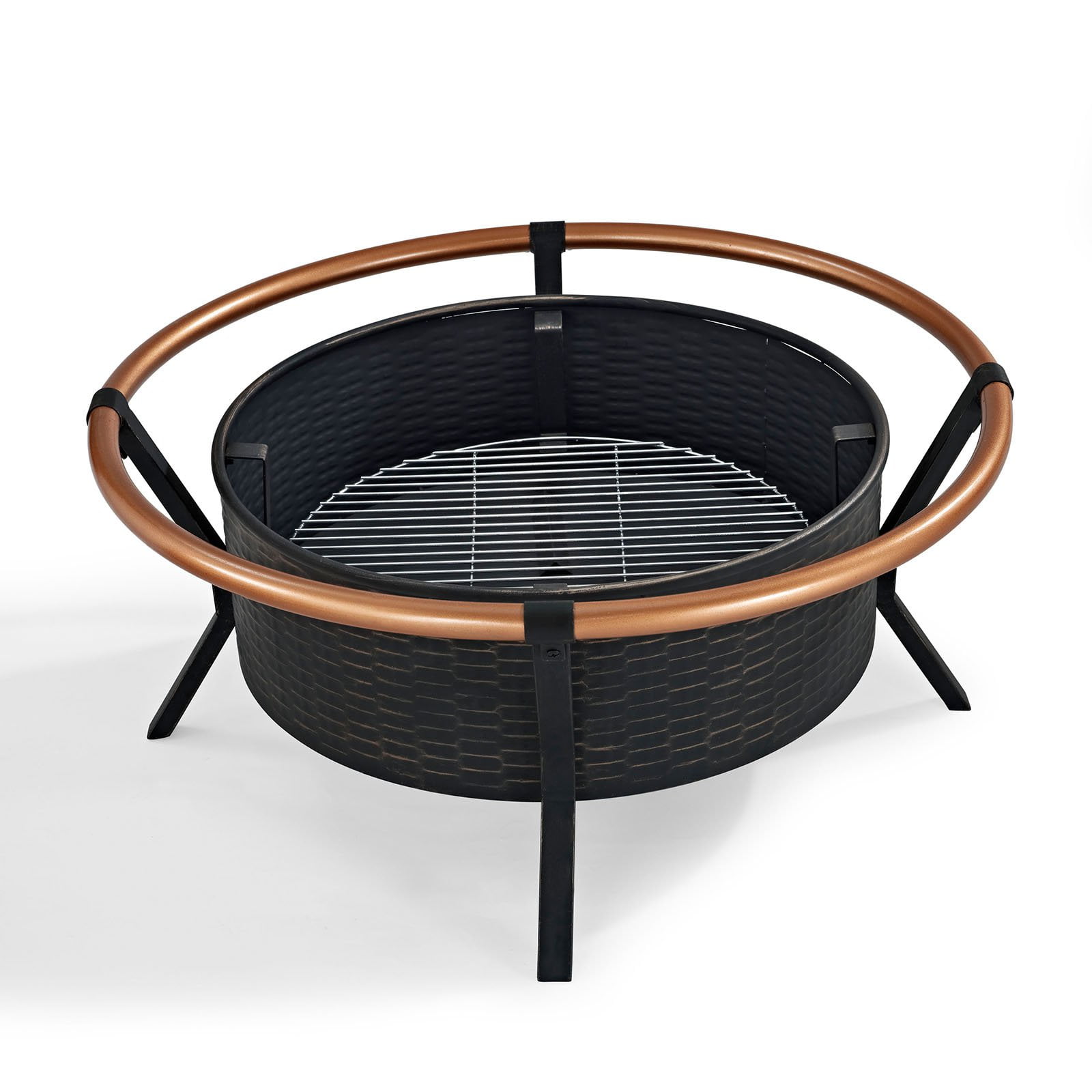 Crosley Yuma Copper Ring Firepit Black Com