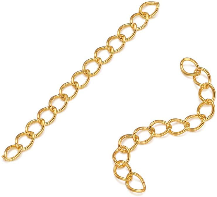  Pandahall 24K Gold Necklace Extenders Chain 2.5 Inch Brass  Bracelet Extension End Tails with Lobster Clasp Drop Bead Charms for  Delicate Necklace Bracelet Anklet Jewelry Making Repairing (10pcs) :  Everything Else