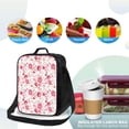 thumbnail image 4 of Zufioo Rose Flowers Insulated Lunch Bag,600D Polyester Oxford Fabric, Leakproof & Reusable Lunch Tote, Adjustable Shoulder Strap,Food Freshness Keeper with Utensils, 4 of 7