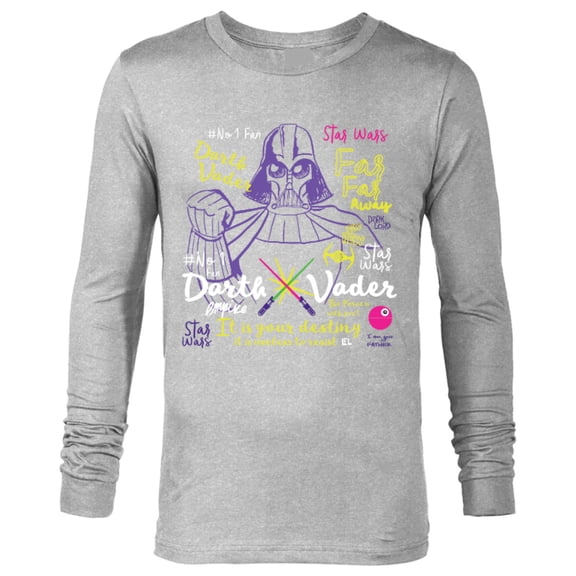 Star Wars Darth Vader Quotes and Doodles - Long Sleeve T-Shirt for Men - Customized-Athletic Heather