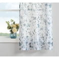 thumbnail image 3 of Valance for Window Kitchen Curtain 15 Inch Length Dark Blue and Gray Flower Print on Linen Texture Sheer Short Small Curtains for Bathroom 56" W x 15" L Multicolor,1 Panel, 3 of 6