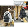 thumbnail image 3 of Sunyuer Vintage Washed Denim Backpack for Women Men, Distressed Casual Denim Backpack, Large Capacity Lightweight School Backpack, Durable Travel Daypack Classic Jeans Rucksack for Daily Outdoor, 3 of 7
