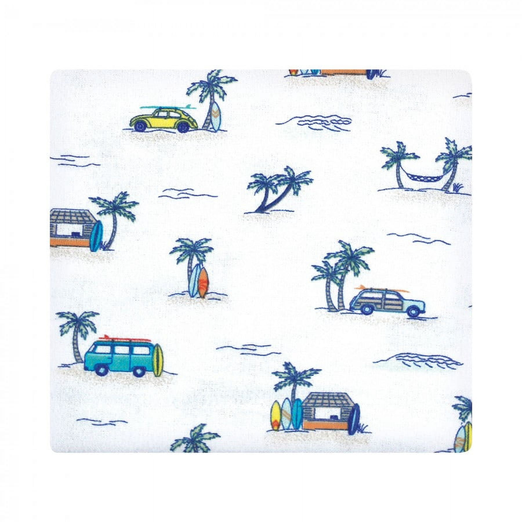 Hudson Baby Infant Boy Cotton Flannel Receiving Blankets Bundle, Surfer Dude, One Size