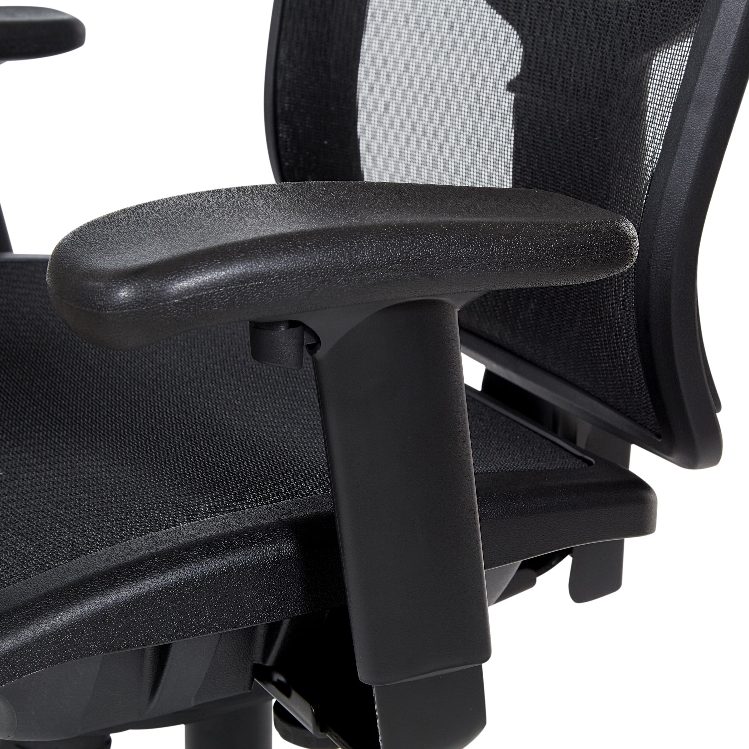 Office Star EM Series Bonded Leather Manager's Adjustable Office Desk Chair  with Thick Padded Seat and Built-in Lumbar Support, Black with Silver