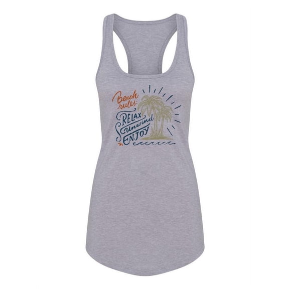 Beach Rules Quote Racerback Tank Women -Image by Shutterstock, Female x-Small