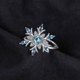 thumbnail image 3 of Womens Elegant Ring with Floral Snowflake Design Light Blue Zircon Stone Electroplated Metal Ring Perfect for Wedding Jewelry Individually Packed, 3 of 5