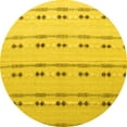 thumbnail image 1 of Ahgly Company Indoor Round Abstract Yellow Modern Area Rugs, 8' Round, 1 of 4