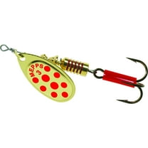 Mepps Aglia In-Line Spinner 1/4 oz, Plain Treble Hook, Gold & Red Dot Blade, B3