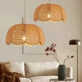 thumbnail image 2 of UEEYAC Handwoven Rattan Chandelier Flower Hollow Out Pendant Light, 2 of 10