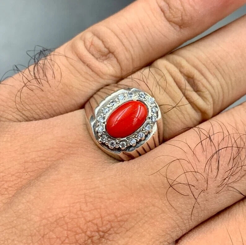 BIG HAND silver925×k18×coral×Ruby BIG HAND silver925×k18×coral×Ruby