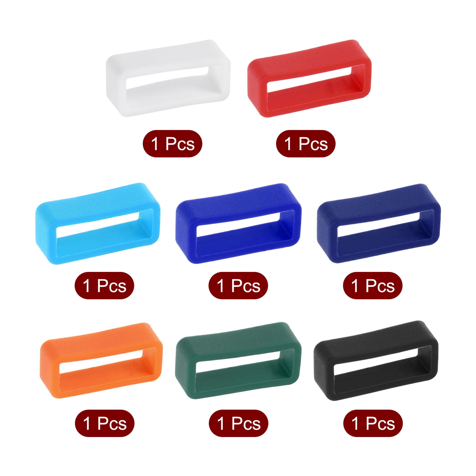 Unique Bargains 16mm Silicone Watch Band Strap Loops Replacement Fastener 18mm