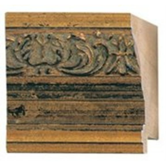 Picture Frame Moulding (Wood) 100Ft Bundle - Ornate Gold Finish - 2" Width - 7/16" Rabbet Depth