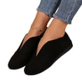 thumbnail image 4 of Slip On Shoes Women, Slip On Flats Shoes for Women Comfortable Faux Suede Round Toe V Cut Casual Ballet Flats Soft Loafers Nurse Walking Shoes Lightweight Breathable Boat Shoes for Office Work, 4 of 6