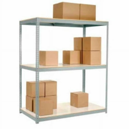 

84 x 72 x 36 in. 3 Shelves Wide Span Rack with Laminated Deck Gray