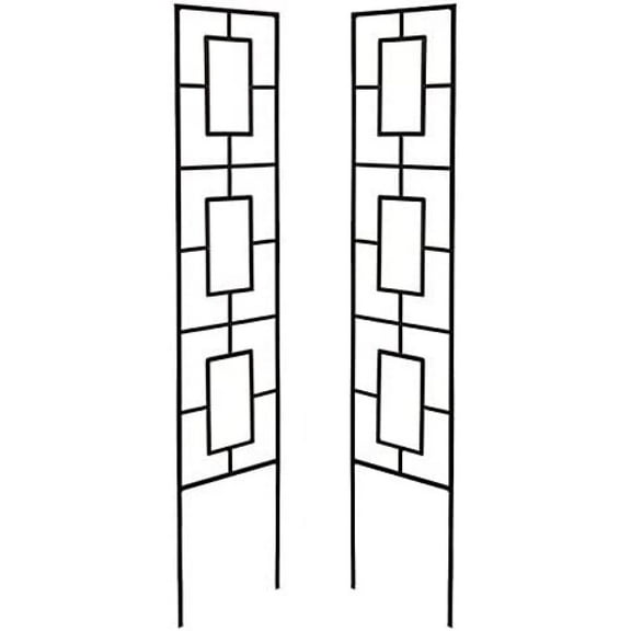 Panacea 84445 Contemporary Pot Trellises, Black, 46" H, Pack of 2