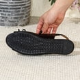 thumbnail image 6 of Xdegoge Womens Slip On Flats Peep Toe Elegant Ruched Gathered Knot Detail Smooth Upper Dressy Casual Office Daily Comfort Summer Walking Footwear, 6 of 9