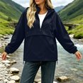 thumbnail image 4 of Trikvn Anorak Jacket Women Hooded Removable Half Zip Lightweight Pullover Windbreaker with Pockets Long Sleeve Loose Outdoor Rain Coat for Hiking, 4 of 8
