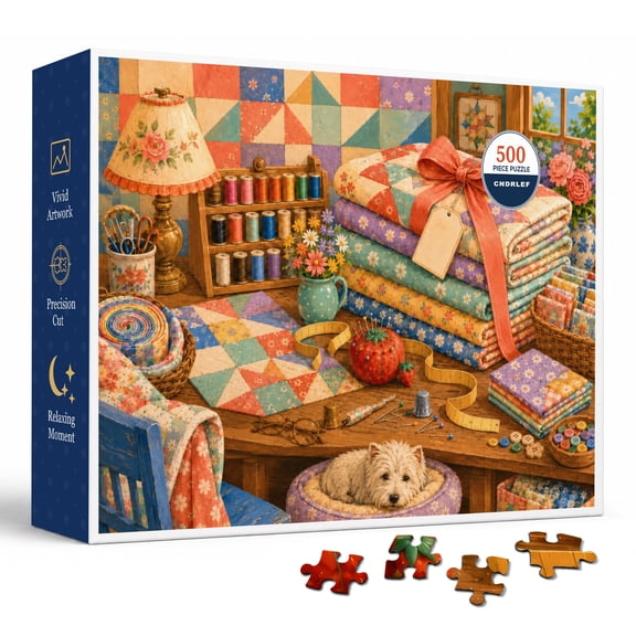 CNDRLEF Quilting Room 500 Pieces Jigsaw Puzzle for Adults, 20.5 x 15 in