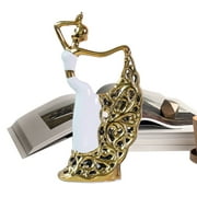 SHENERDA Dancer Sculpture Female Ballerina Decoration Modern Dancing Crafts Art Decorative Elegant for Studio TV Cabinet Dresser Entryway Table Desktop Shelf Bedroom Wedding chic