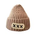 thumbnail image 1 of Bonnet Bébé Tricoté Épais Élastique Doux Coupe Régulière Unisexe Antidérapant Chaud Froid Résistant Rayé Texture Décoratif Enfants Bonnet W, 1 of 10