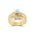 thumbnail image 2 of 14kt Yellow Gold His Hers Round Diamond Cross Matching Wedding Set 1/5 Cttw, 2 of 5