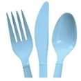 thumbnail image 5 of Baby Blue & Light Pink Heavy Duty Plastic Cutlery Sets - 16 Spoons, 16 Forks, 16 Knives - 2 packs of 48 each 96 pcs total - One Blue & One Pink, 5 of 6