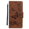 thumbnail image 1 of Galaxy S20 Ultra Cases Covers, Allytech Slim PU Leather Retro Butterfly Embossed Flip Kickstand Magnetic Clasp Protective Cards Holder Pocket Wallet Case Cover for Samsung Galaxy S20 Ultra,Brown, 1 of 1