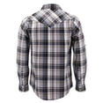 thumbnail image 2 of Men’s Western Pearl Snap Button Down Casual Long Sleeve Plaid Cowboy Shirt (#2 Yellow/Grey, M), 2 of 3