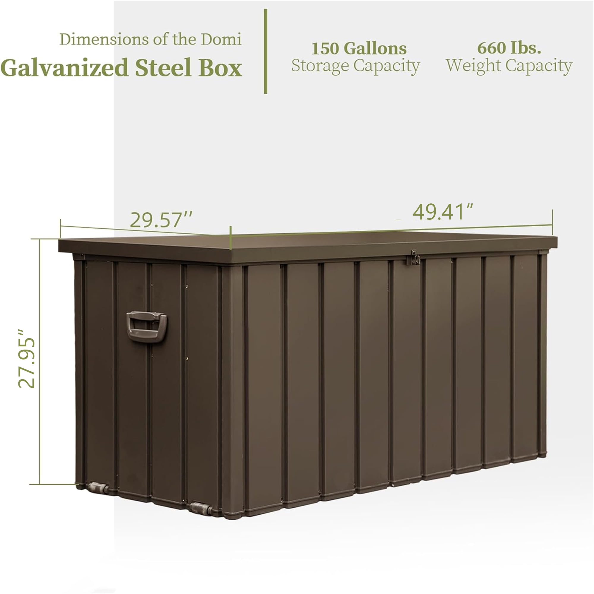 Leumius 150 Gallon Outdoor Storage Deck Box Waterproof, Large Patio Storage Bin with Lockable for Outside Cushions, Throw Pillows, Garden Tools (Dark Brown)