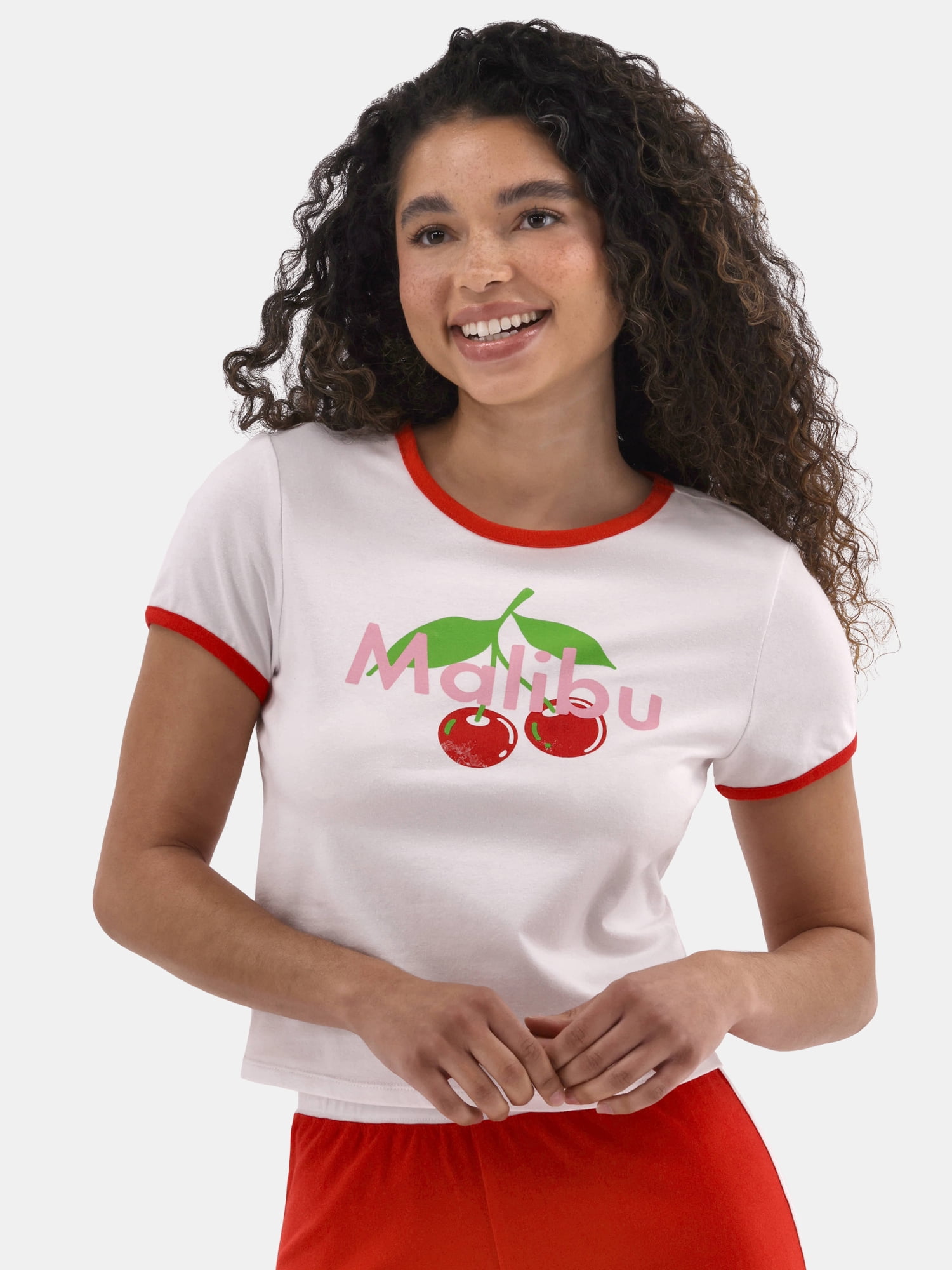No Boundaries Tee and Shorts Sleep Set, 2-Piece, Women's