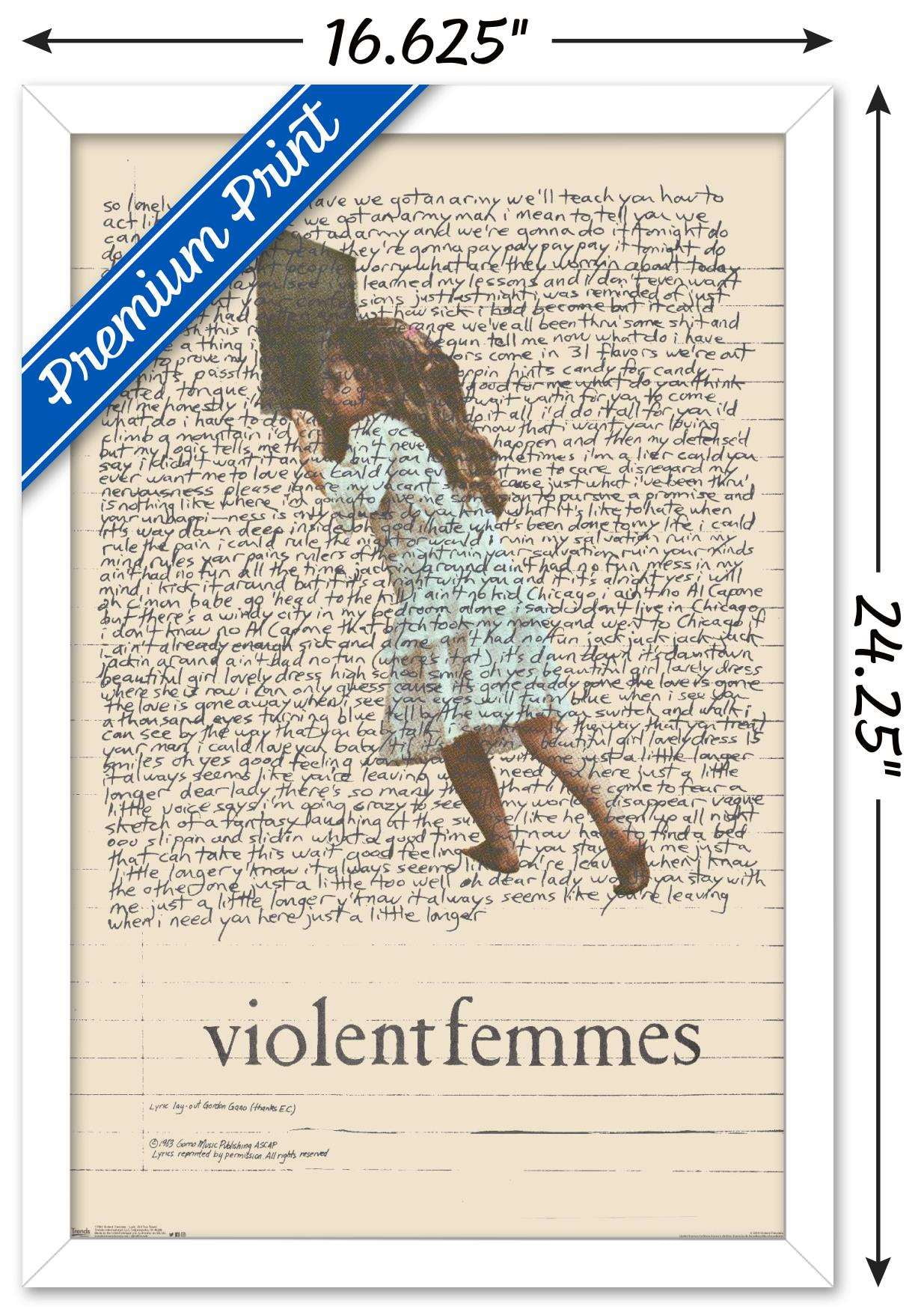 Violent Femmes - Lyric Girl Tea Towel Wall Poster, 14.725" x 22.375", Framed