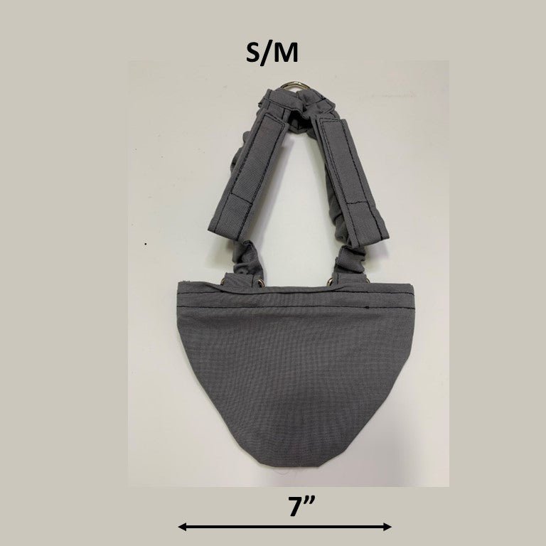 Hen Holster Bird Diaper/Harness (Hand-Made in USA) with Removable Vinyl Liner Size: S/M (smaller breeds) Color: Gray Style: Bikini bottom