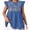 hgg069-Blue, variant on Women's Spring Summer Ethnic Embroidered Cap Sleeve T-Shirt Casual Blouse