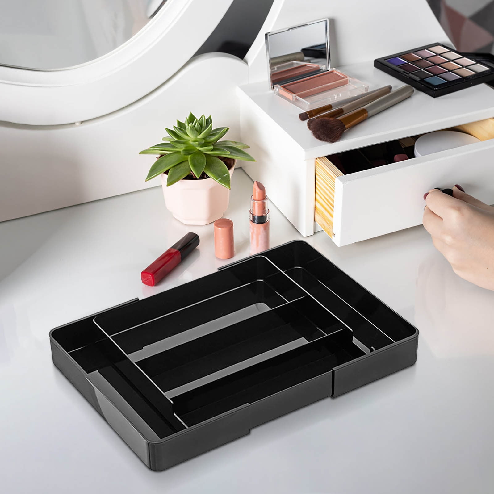 Viflosae Expandable Drawer Organizer Kitchen Utensil Storage Box Retractable Partition Cutlery Tray Household Stationery Cosmetics Organizing Adjustable Dividers for Silverware Office