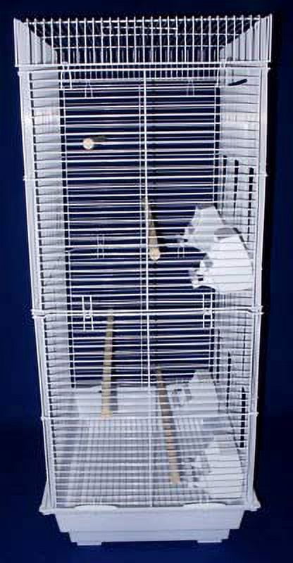 Yml 6824 3 By 8" Bar Spacing Tall Squaretop Small Bird Cage - 18"X14" In White
