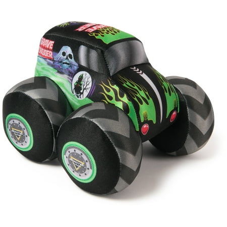 Monster Jam Grave Digger Truck with Sound, Plush Toy for Ages 3 and up, 7”