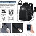 thumbnail image 2 of UKEIN Backpack for Adults Black Backpack with USB Charging Port Laptop Backpack Water Resistant Work Business Backpack for Men, 2 of 7