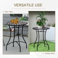 thumbnail image 4 of Outsunny Table Mosaïque, Table de Patio Ronde pour Jardin, Noir, 4 of 9