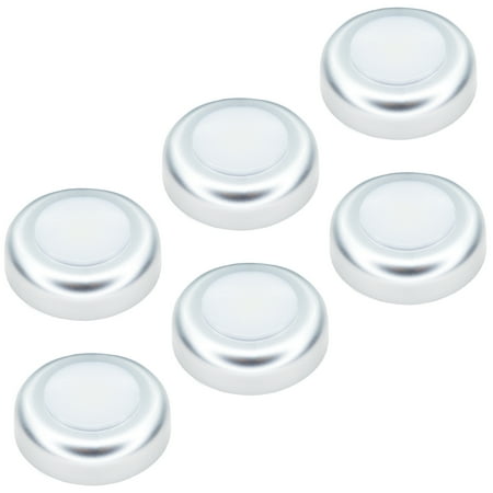 

Pinegreen Lighting Battery-Operated Wireless LED Puck Light Press-Activated Stick on Light for Closets Cabinets Counters Utility Rooms Pack of 6