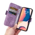 thumbnail image 3 of Allytech Case for iPhone 14 Pro 6.1",Leather Wallet Folding Case Kickstand and Detachable Strap Cash Pocket Credit Card Slots Magnetic Closure Compatible with iPhone 14 Pro,Purple, 3 of 8