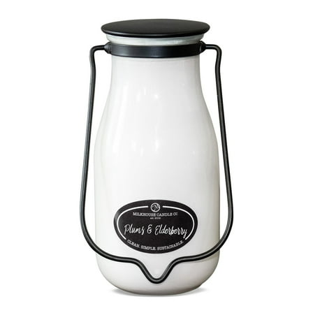 Milkhouse Candles 14 Ounce Milk Bottle Candle - PLUMS & ELDERBERRY
