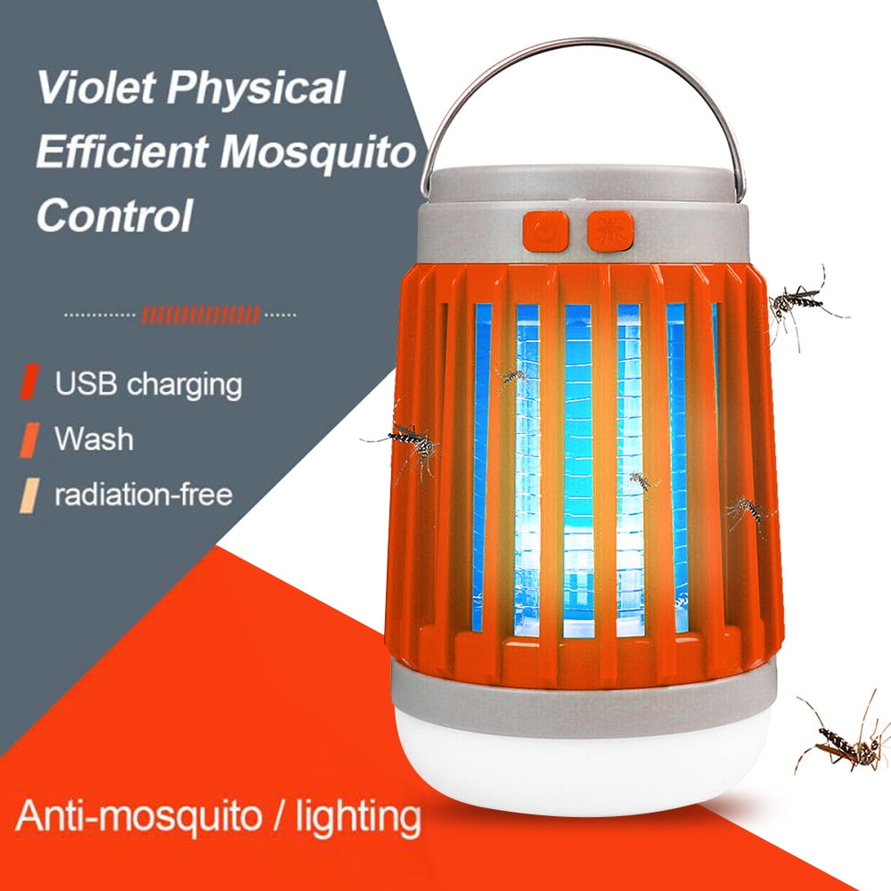 USB Rechargeable Electric Mosquito Fly Gnat Killer USB UV Lamp Bug Zappers No Noise No Radiation Insect Killer Flies Trap with Trap Lamp for Home Indoor Outdoo Bug Zapper Lamp & integrating camping lamp And flashlight 3 in 1 